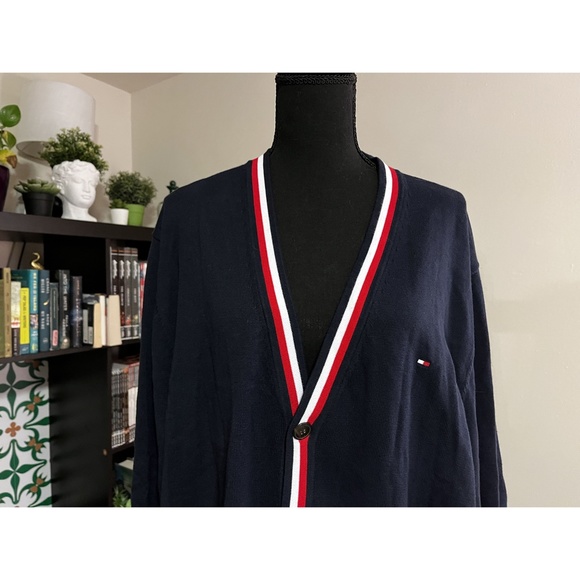 Navy Button Cardigan - Picture 2 of 4